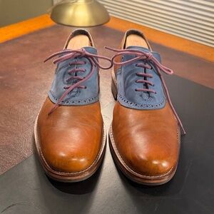 Classic Brown and Blue Men's Oxford Shoes
